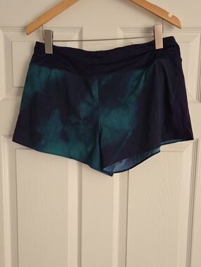 Rabbit Women’s Athletic Tie-Dye Blue-Green Running Shorts